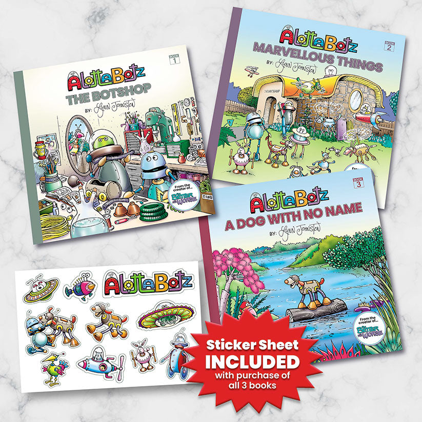 Alottabotz Book Bundle: Books 1-3 & Free Stickers